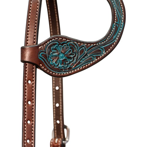 Fort Worth Turquoise Flower One Ear Headstall